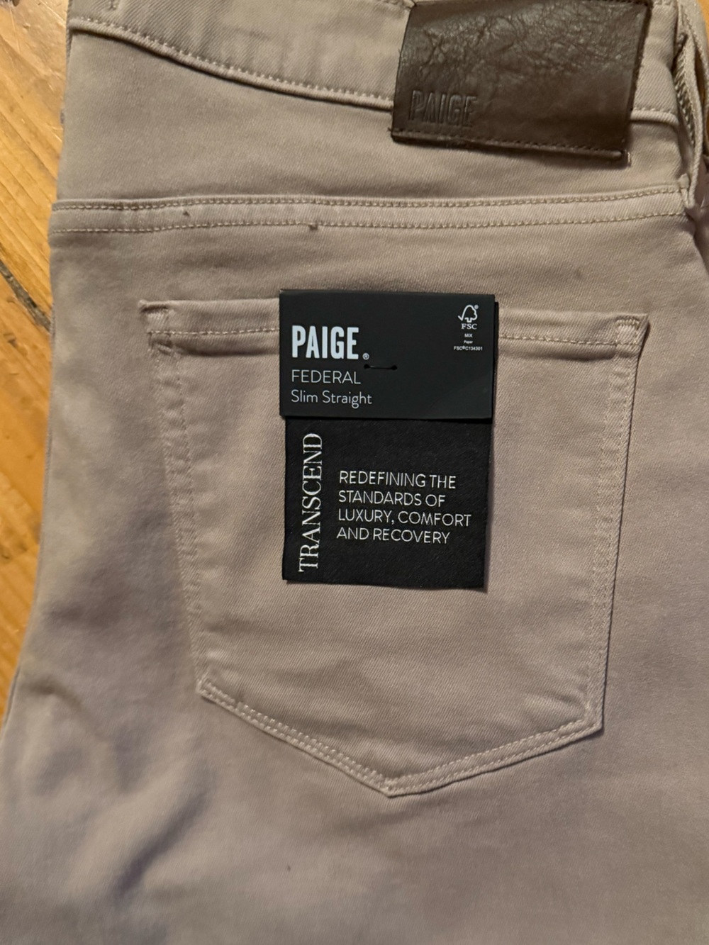 PAIGE Women's Slim Straight Chinos in Taupe Size 31